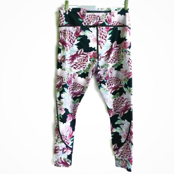 Athleta Run Free Garden Party Leggings Floral Pink - Picture 3 of 8